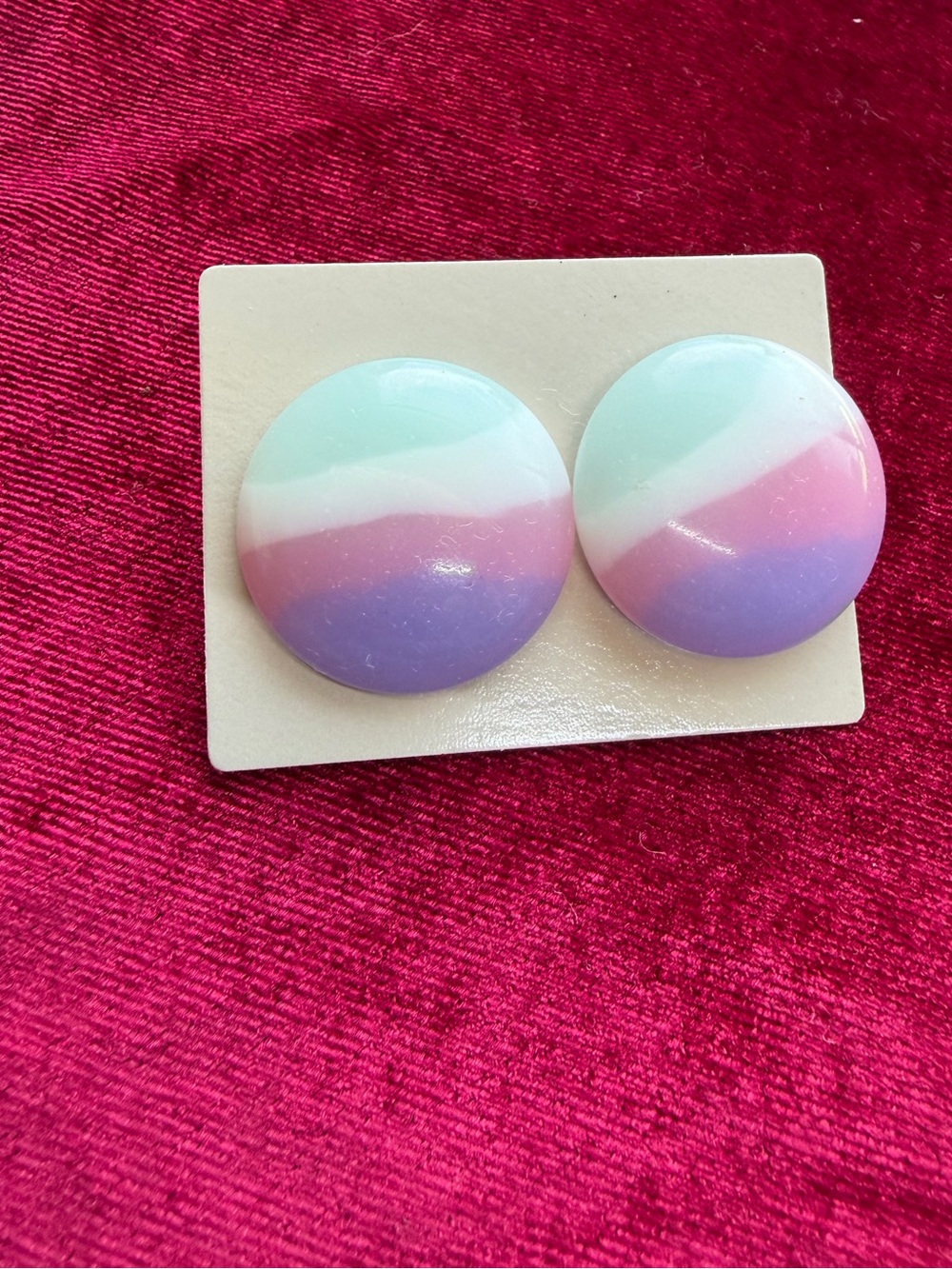 Vintage Avon Pastel Parfait Pink Purple White Earrings
